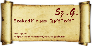 Szekrényes Győző névjegykártya